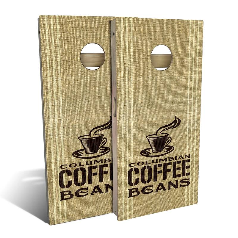 Coffee Bean Sack Outdoor Cornhole Board Set - Backyard 2x4 - Include Carrying Case