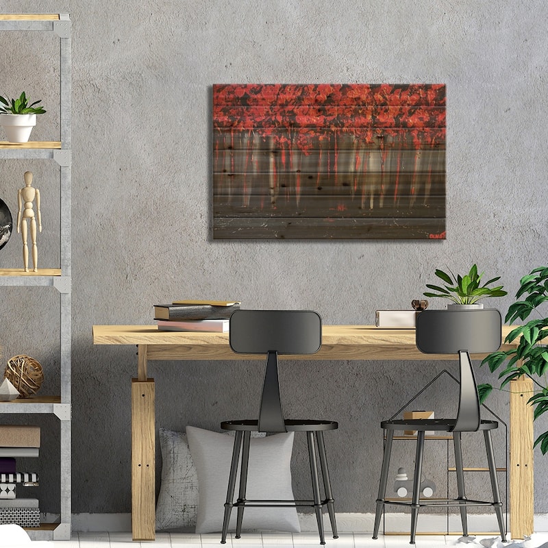 Blossom II Print On Wood by Osnat Tzadok - Multi-Color