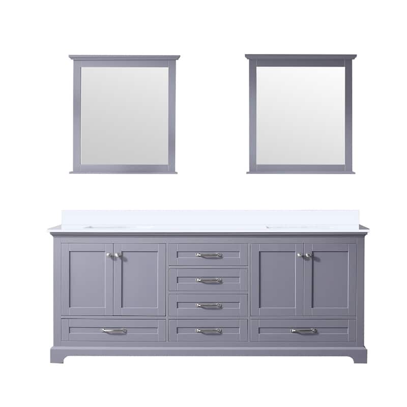 Dukes 80 in. Double Bath Vanity, Cultured Marble Top & 30 in. Mirrors
