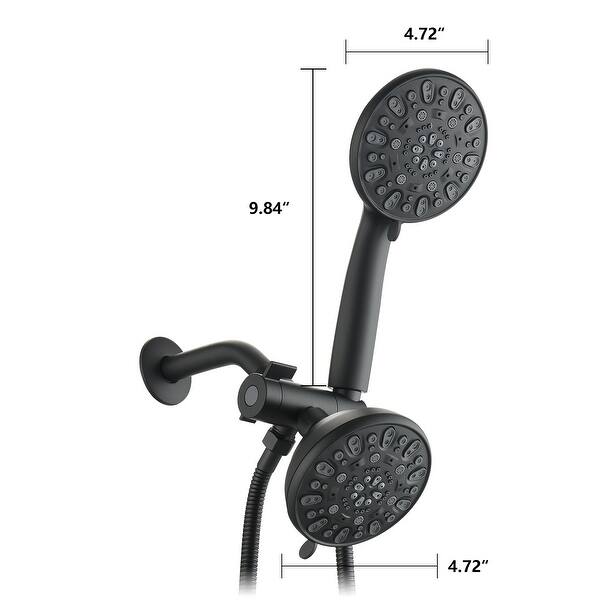 dimension image slide 2 of 3, YASINU 7 Function Dual 2 in 1 Shower Handheld Showerhead & Rain Shower Combo