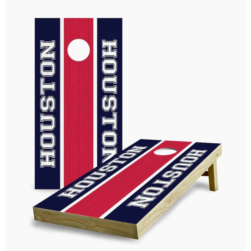 Houston Texans Striped Cornhole Game (Choose Wraps or Boards) - 2x4 Boards (24" x 48") - Include Carrying Case