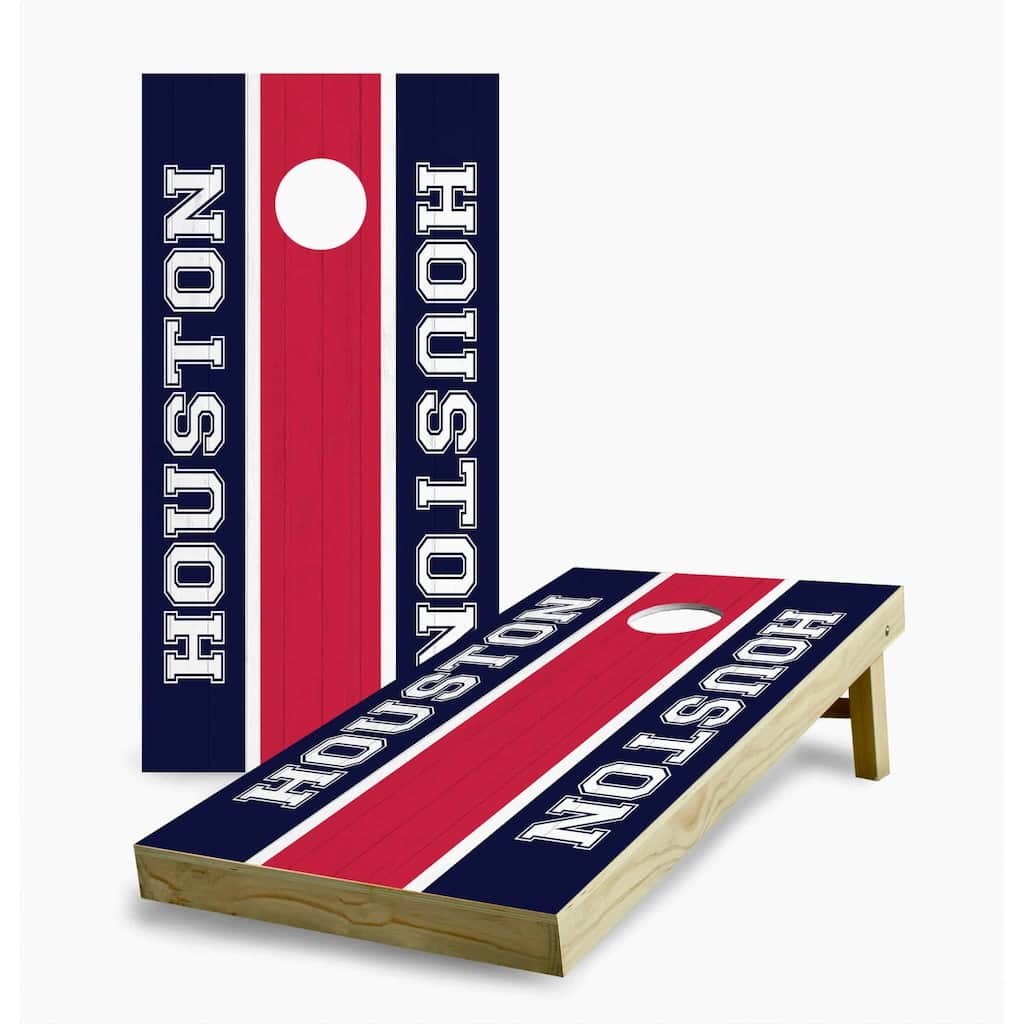 Houston Texans Striped Cornhole Game (Choose Wraps or Boards)