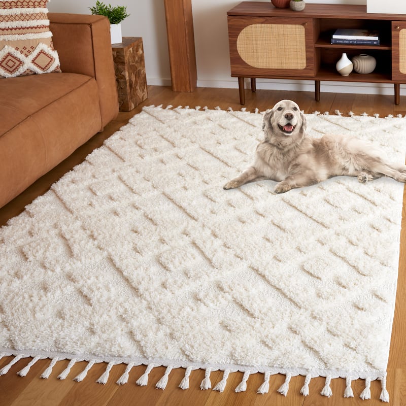 SAFAVIEH Moroccan Tassel Shag Kobi 2-inch Thick Rug