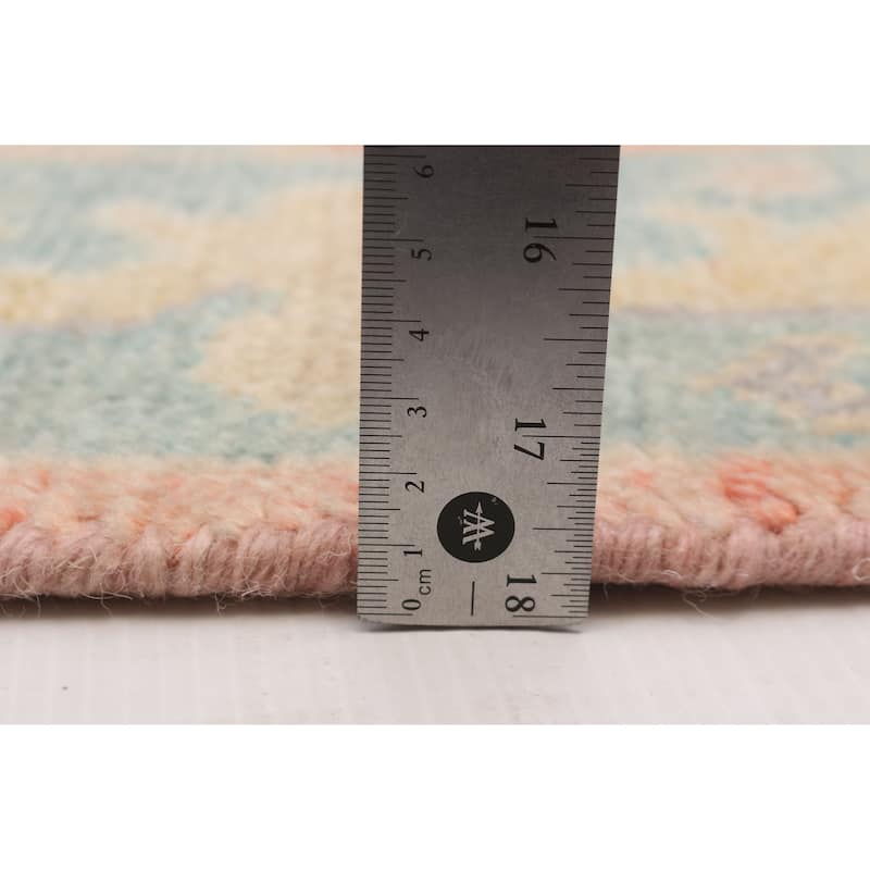 ECARPETGALLERY Hand-knotted Modern Oushak Coral Wool Rug - 2'6 x 9'9