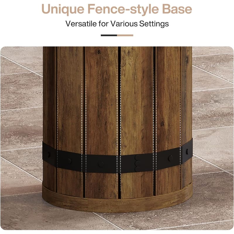 70.9-Inch Industrial Long Bar Table with Fence Pedestal Base for Home Bar, Living Room, Small Bars