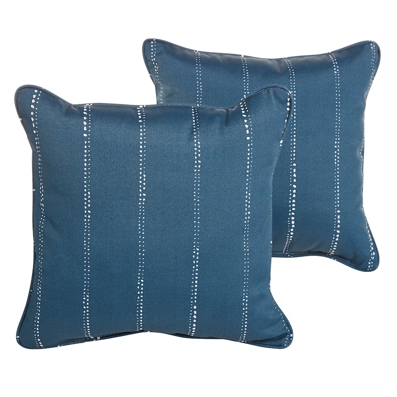Sorra Home Outdoor Corded Pillow Set of 2 - Carlo Oxford Navy