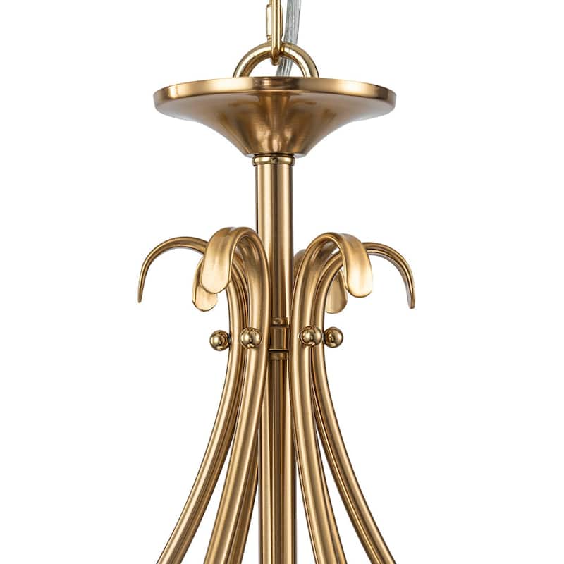 French Country Style 6-Light Candlestick Metal Chandelier - 28.7 in