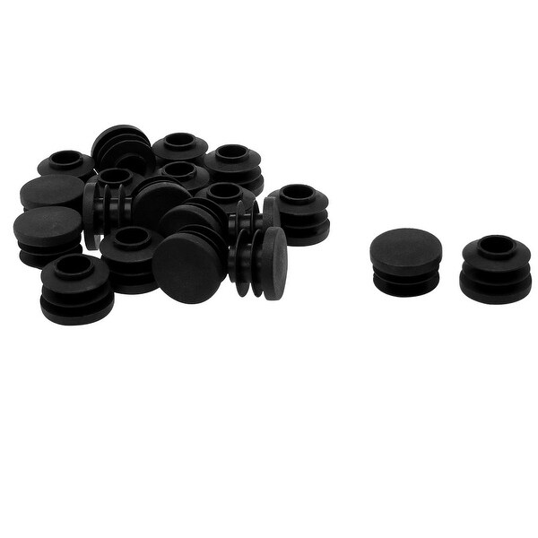 3/4" 20mm OD Plastic Round Tube Ribbed Inserts End Cover Caps 20pcs