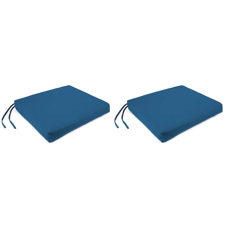Sunbrella 19" x 17" Outdoor Seat Cushion with Ties - Set of 2 - 19" W x 17" L x 2" H - Canvas Regatta
