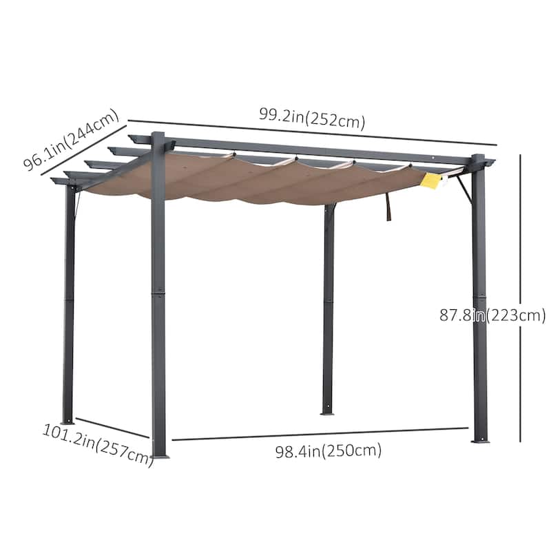 Outsunny Aluminium 10' x 10' Outdoor Pergola with Canopy Cover