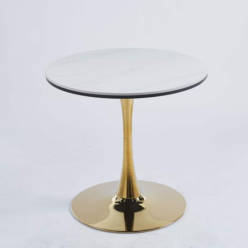 31.5"Tulip Table Mid-century Dining Table for 2-4 people With Round Mdf Table Top, Pedestal Dining Table, End Table Leisure