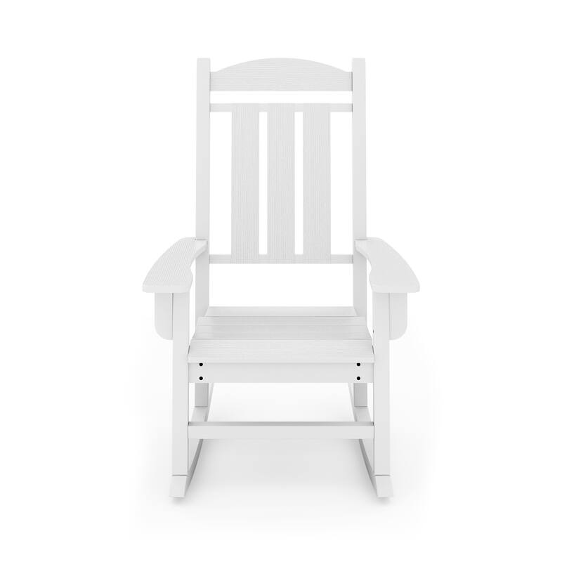 Pecan Traditional Porch Rocker - Classic Hdpe Poly Lumber For Porch (Excluding the table)