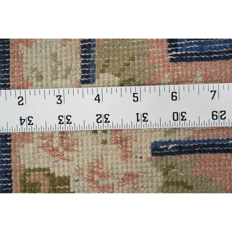 Hand Knotted Oriental 100% Wool Carpet Traditional Pictorial Navy Blue & Blues Art Deco Area Rug - 6' 6'' X 5' 0''