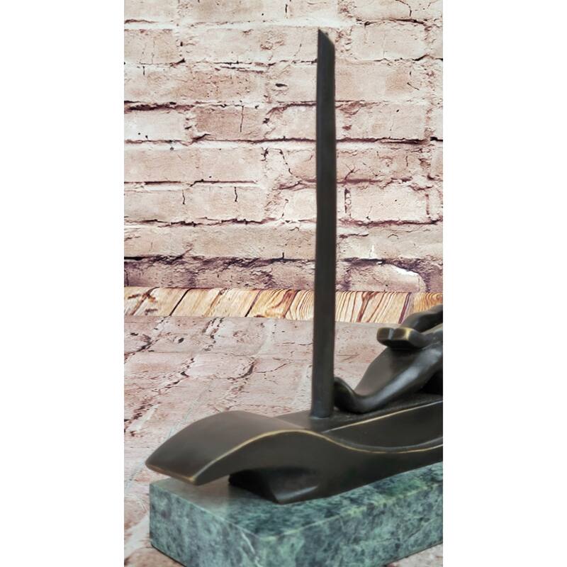 Rowing Crew Boat Canoe Kayak Water Sports Bronze Sculpture Trophy Figure
