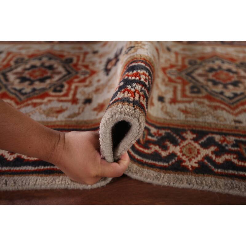 Geometric Heriz Serapi Oriental Runner Rug Handmade Wool Carpet - 2'7"x 8'0"