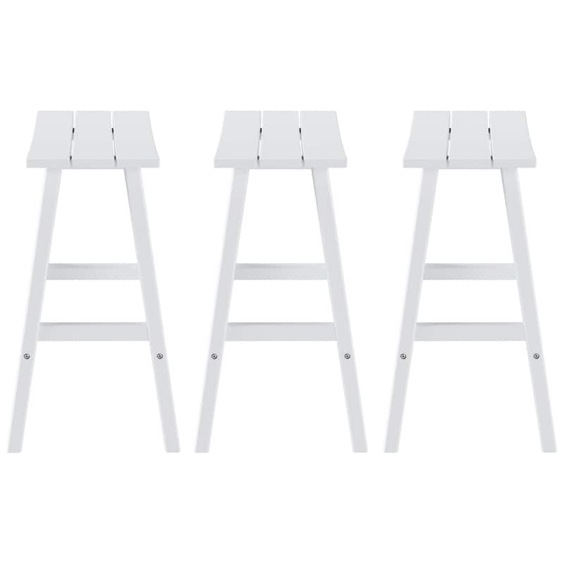Laguna Hdpe All Weather Outdoor Patio 29" Saddle Seat Bar Stool (Set Of 3)