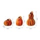 preview thumbnail 35 of 34, Glitzhome Multi Striped Fall Harvest Glass Pumpkins Halloween Thanksgiving Festival Decorations