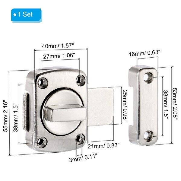 Rotary Bolt Latch 180 Degree Switch Barn Door Safety Inside Lock