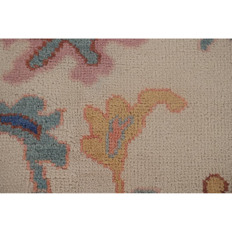 All-Over Oushak Area Rug Hand-Knotted Wool Carpet - 7'11"x 9'10"