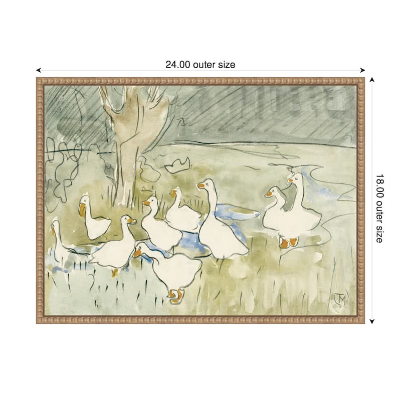 Kate and Laurel Ducks 1917 Theo van Hoytema by Nostalgia Prints Framed Canvas Wall Art Print