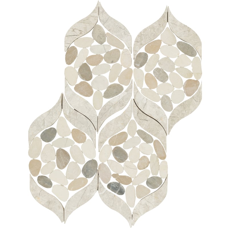 Daltile Pebble Oasis Natural Stone Petal Pebble Mosaic 15" x 11" (11 PC per Carton) (8.47 SQFT per Carton) - N/A