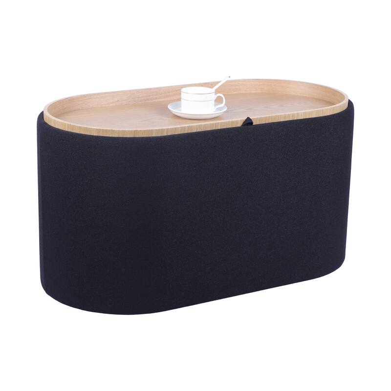 Storage Ottoman Comfortable choice, multiple functions, classic design, and cozy corners with Reversible Wooden Tray Top,