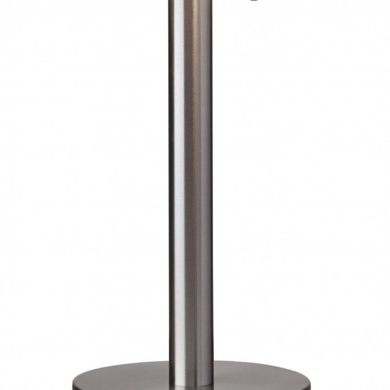 Silver Metal Base Bedside Table Lamp with White Drum Shade Dual Pull Chain - 17” x 17” x 28” (D x W x H)