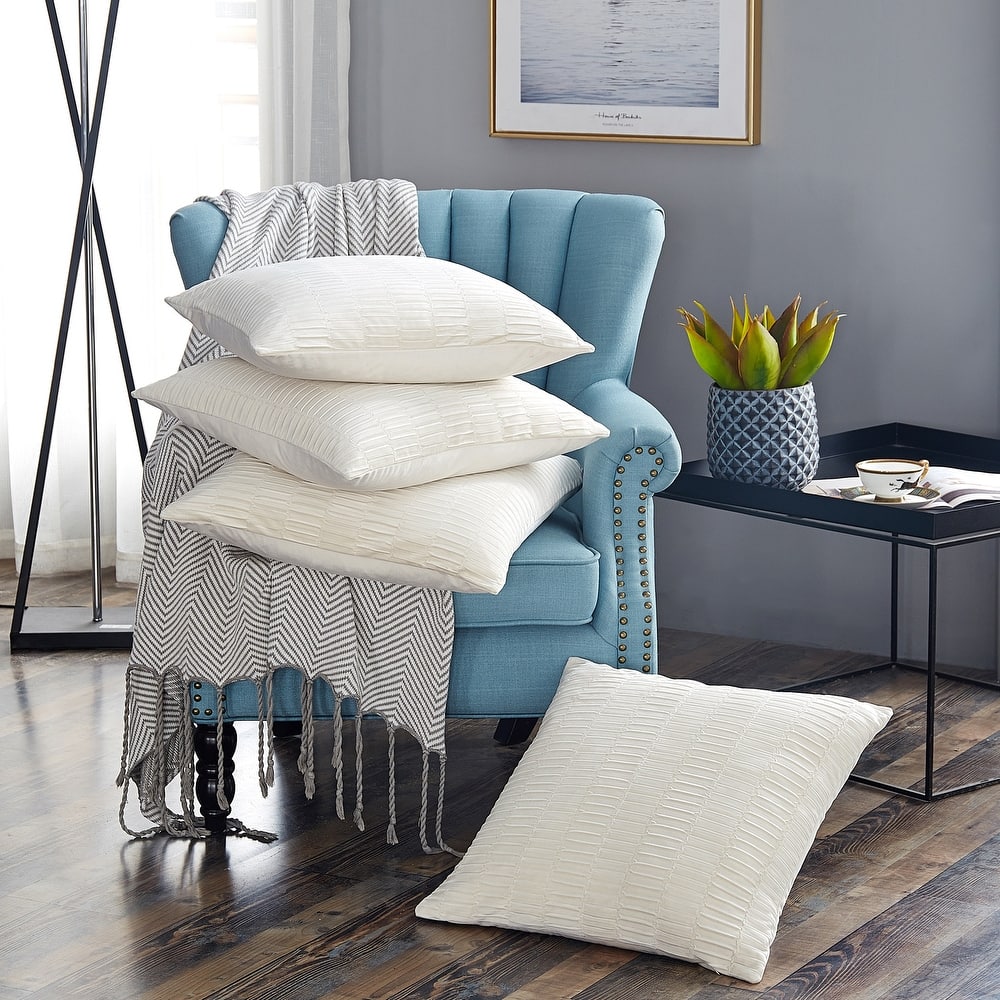 Agnew Pleated Velvet Decorative Throw Pillow Cover Set, NO INSERT