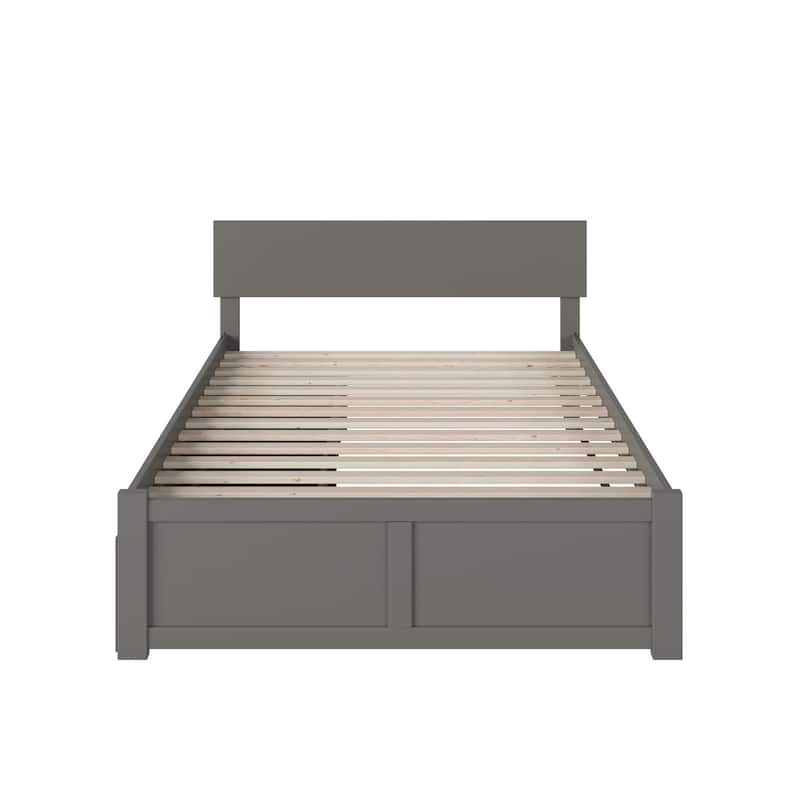 Platform Bed - Storage Drawers & Flat Panel Footboard - Modern Bedroom Furniture