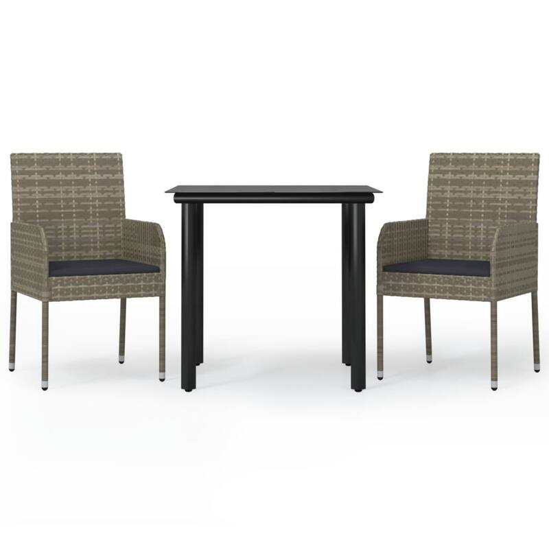 vidaXL 3/5/9/11 Piece Patio Dining Set with Cushions Poly Rattan