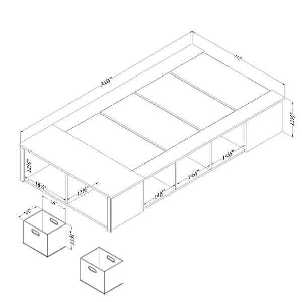 South Shore Avilla Storage Bed with Baskets