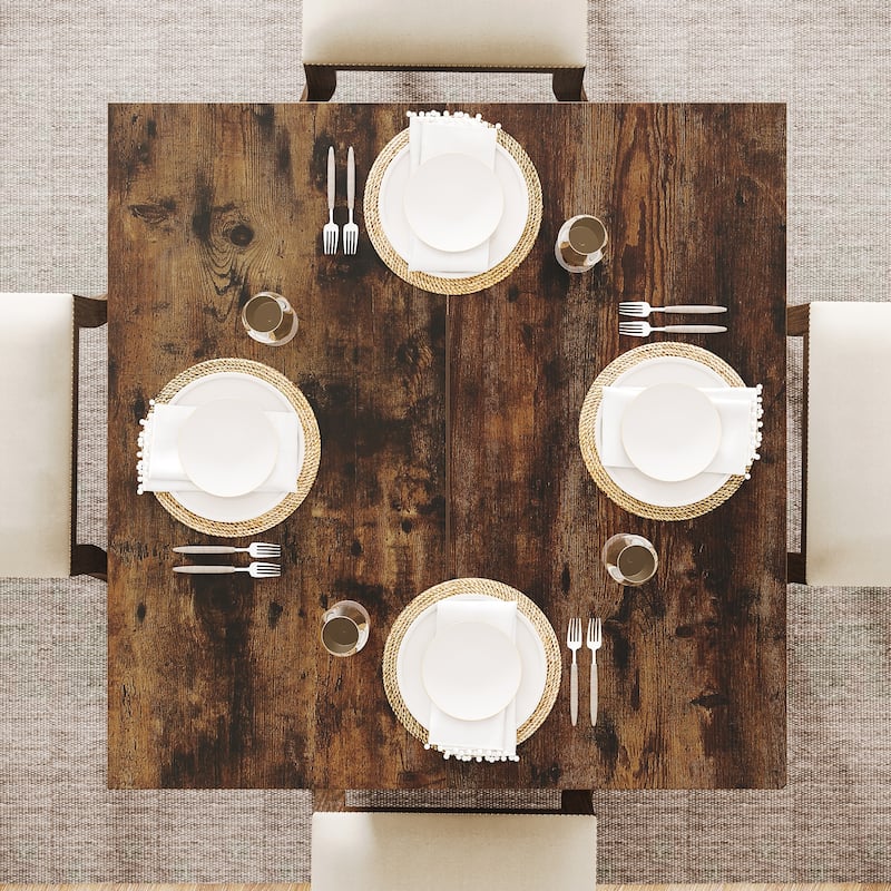 Square Dining Table for 4, 31.5-Inch Kitchen Table with Pedestal Base - 31.5"D x 31.5"W x 29.53"H