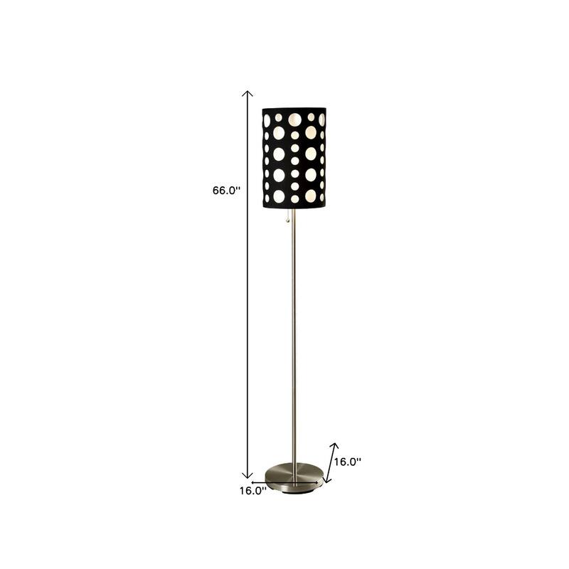 66" Steel Floor Lamp with Drum Shade and Adjustable Pull Chain