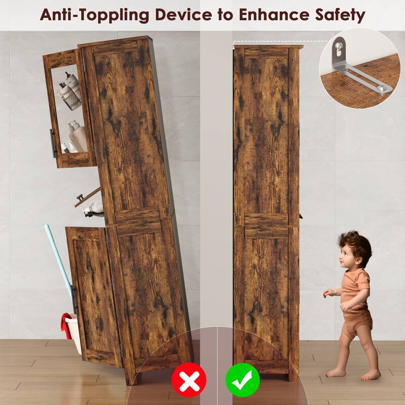 67" Tal Storage Cabinet with Glass Doors