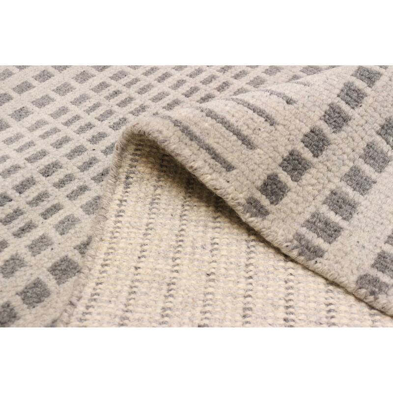 ECARPETGALLERY Hand-knotted Tangier Light Grey Wool Rug - 5'0 x 8'0