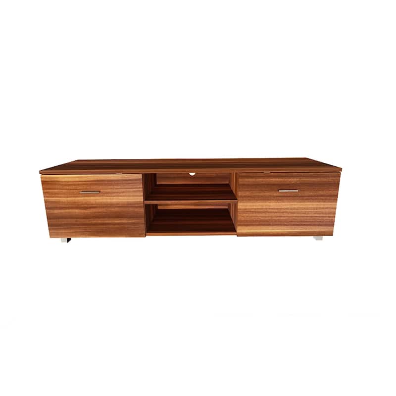 70 Inch TV Stands with 2 Storage Cabinet & Open Shelves