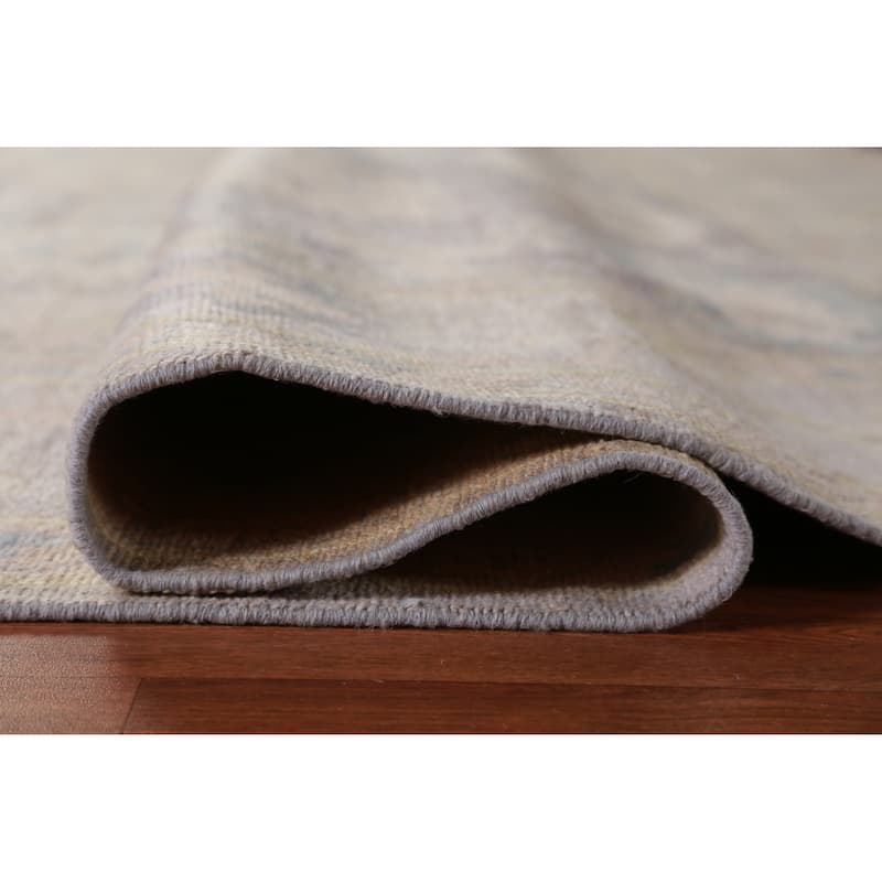 Hand Knotted Oriental 100% Wool Carpet Transitional All-Over Greys & Charcoal Oushak Area Rug - 9' 10'' X 8' 1''