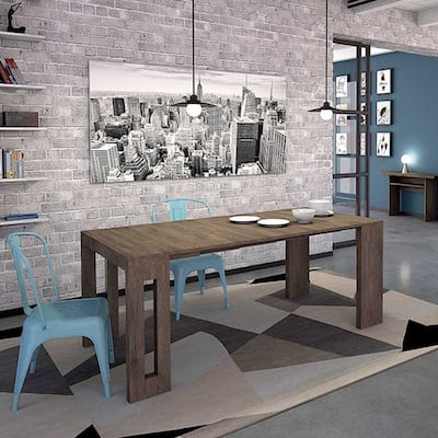 ERIKA Modern Extendable Console Table Dining Table - 31.5" W x 17.5" D x 30" H ( Ext: 17.5" - 73" W )