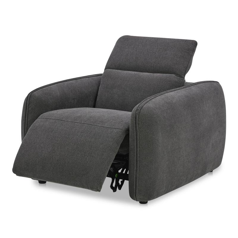 NADAAL STUDIOS Yarrow, Power Recliner Chair, Polyester Upholstery, High-Density Foam Cushions, Dusk Grey - Dusk Grey