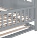 preview thumbnail 45 of 43, Wood House Bed with Twin Size Trundle, Wooden Daybed Frame with Roof and Window, Bedroom Furniture for Kids, Teens, Girls & Boys