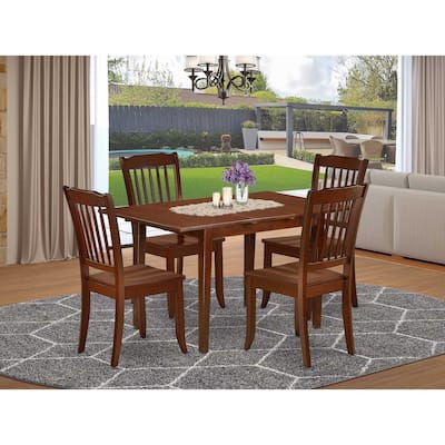 Southwestern Dining Set - 5 Piece Table & Chair Set - Rustic Farmhouse Style - Rectangular Table with Leaf