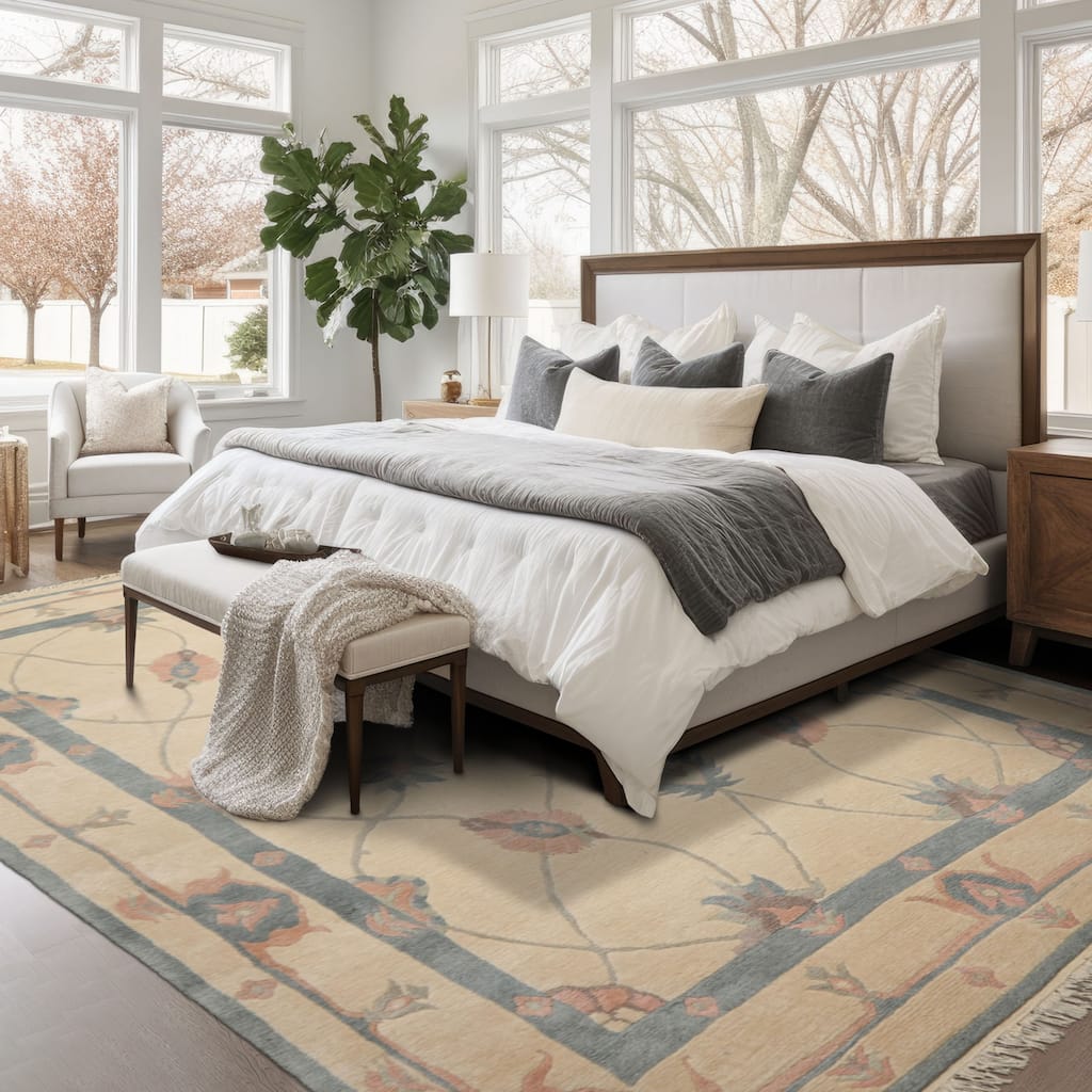 8x10 Hand Knotted Wool Ivory Tibetan Crafts Tufenkian Swiss Wash Rug - 8' x 10'