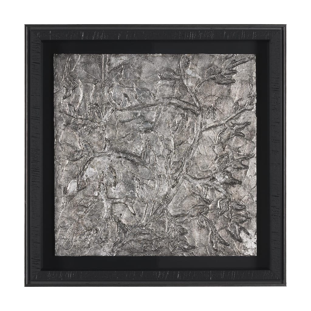 Pewter Leaves III by Morgan McLaren a Framed Art Print Matted under Glass