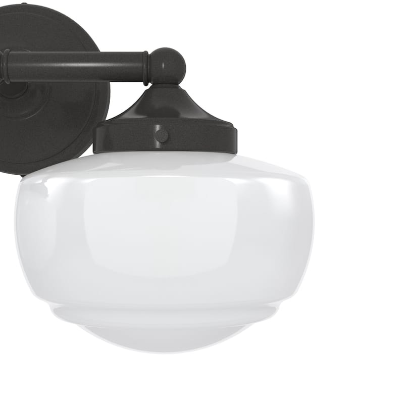 Hunter Saddle Creek Vanity Wall Light - Transitional, Vintage Schoolhouse - Damp Rated!