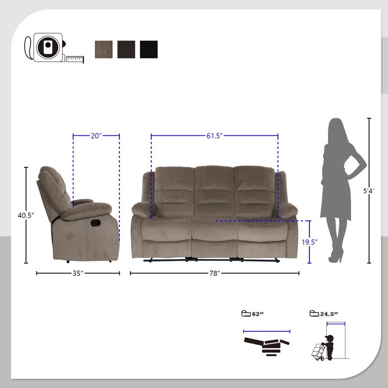 Hargreave 2-Piece Reclining Living Room Set