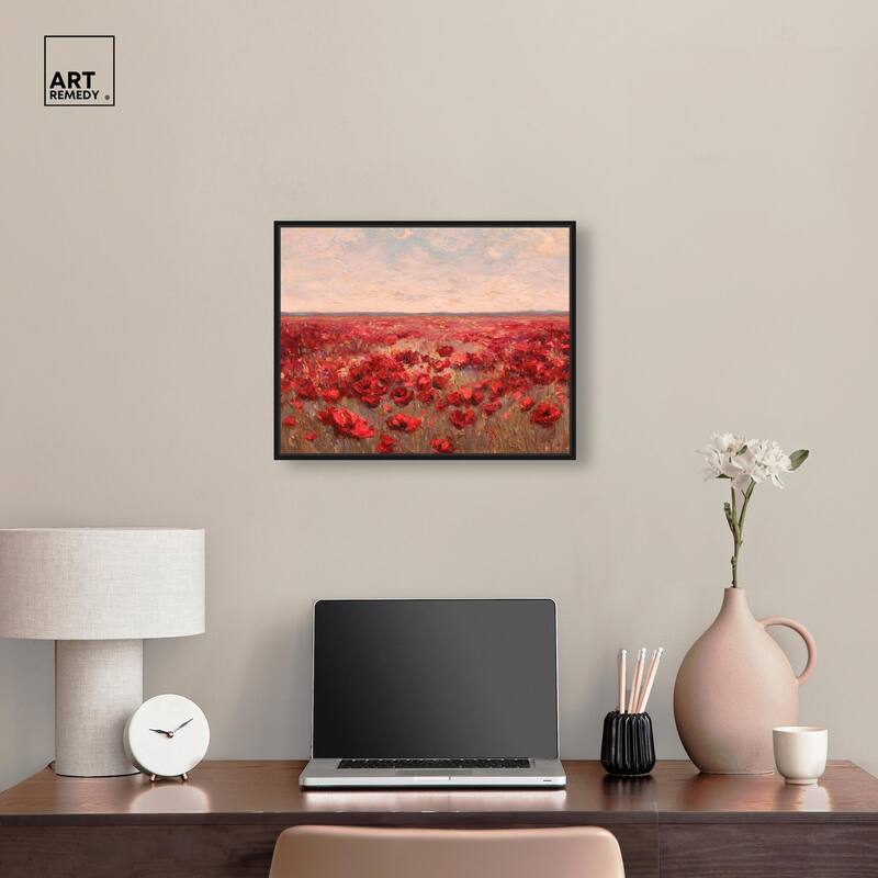 Sea of Red Poppies I Canvas by Art Remedy