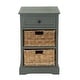 preview thumbnail 12 of 87, Cream, Teal, White or Brown Wood 2 Baskets and 1 Drawer Storage Unit - 16 x 13 x 28