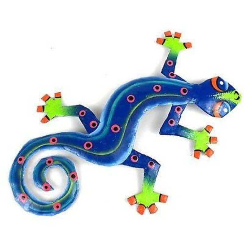Handmade Recycled Metal Gecko Wall Art (Haiti)