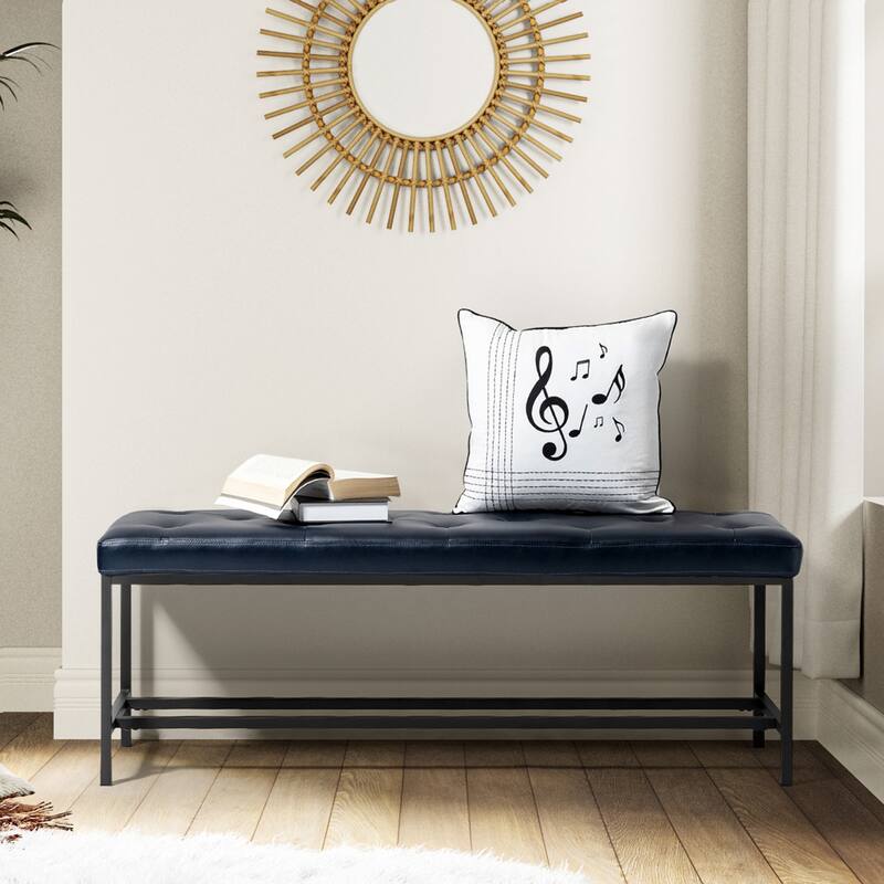 Horst 50 in.W Contemporary Upholstered Bench with Metal Legs by HULALA HOME