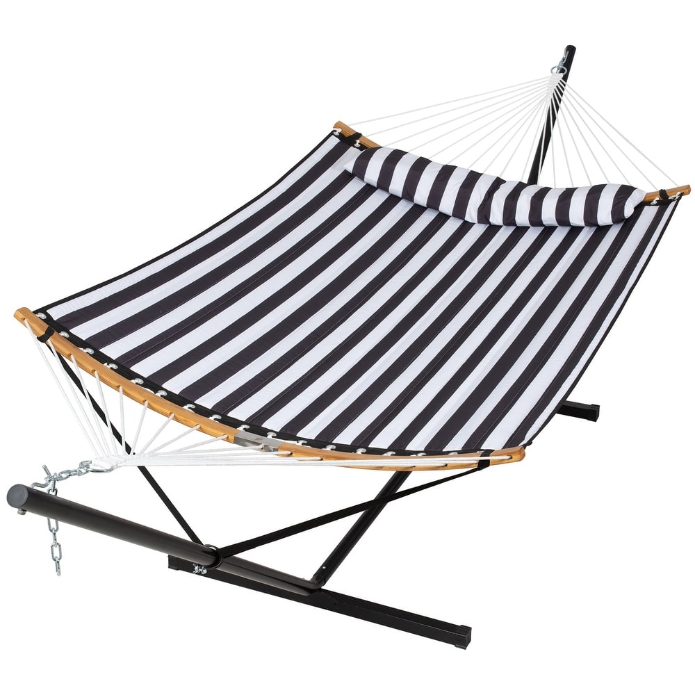 2-person Outdoor Hammock with Stand & Pillow